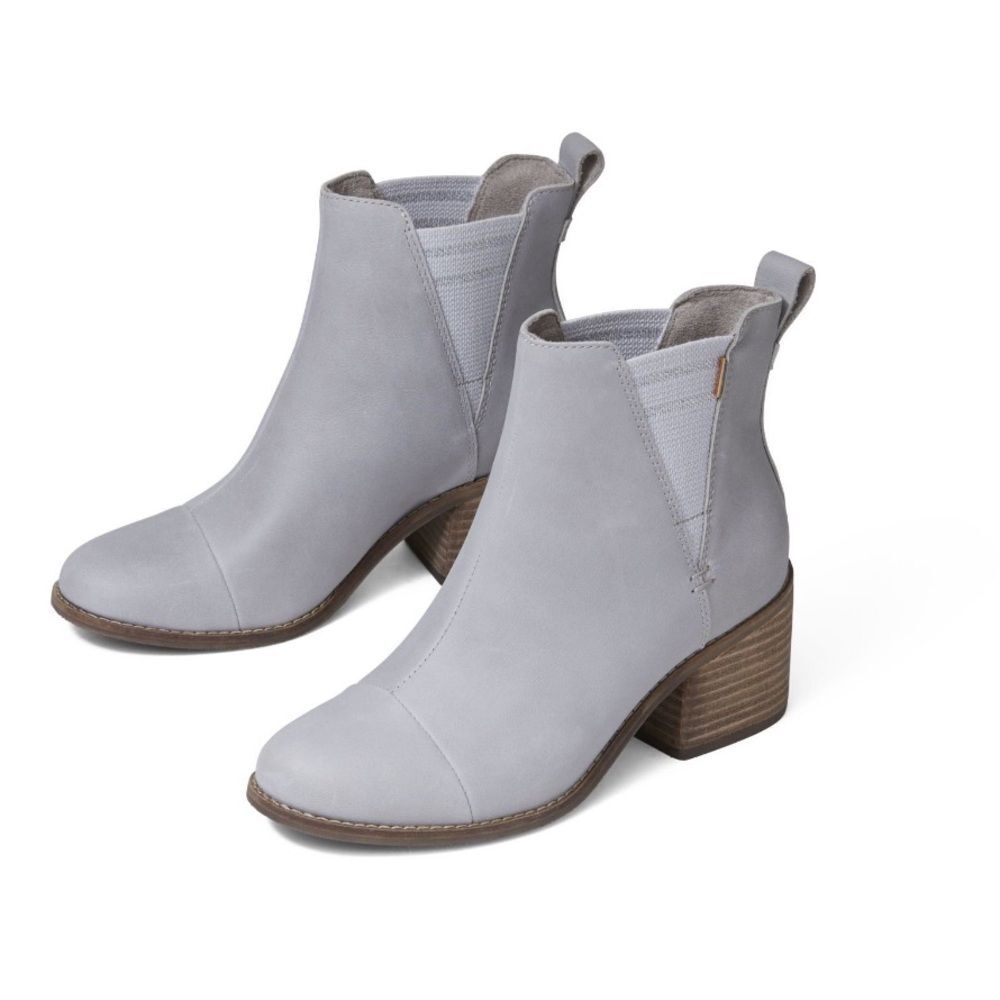 TOMS Women's Glacier Gray Leather Esme Boots
